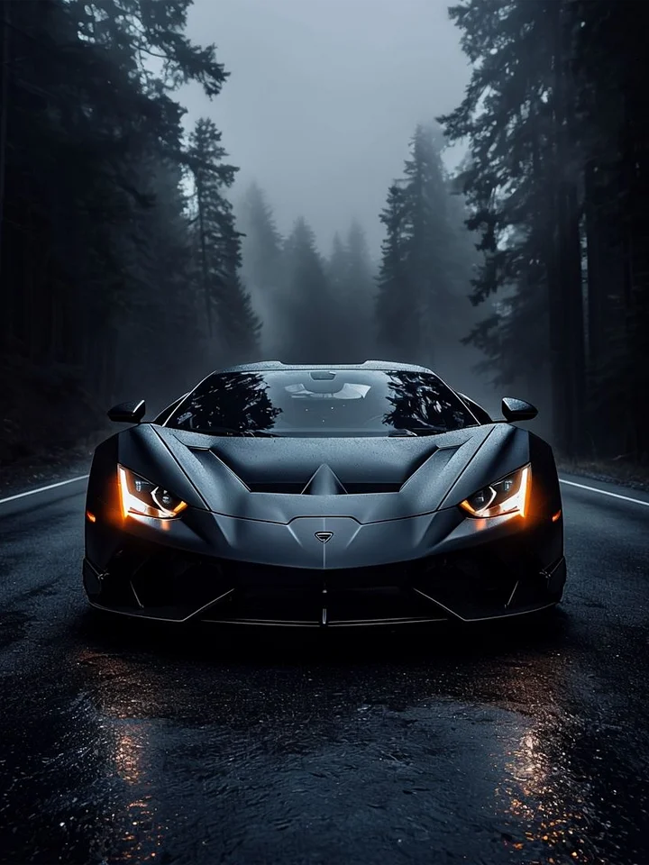 Sleek Misty Forest Sport Car Poster product image (1)