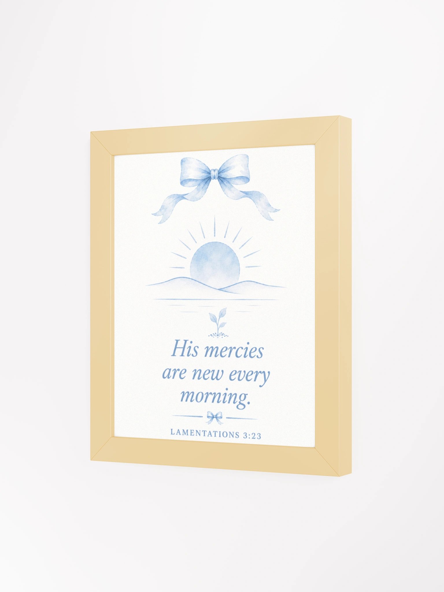His Mercies Are New Every Morning Lamentations 3:22-23 | Blue Coquette Framed Christian Wall Art product image (3)