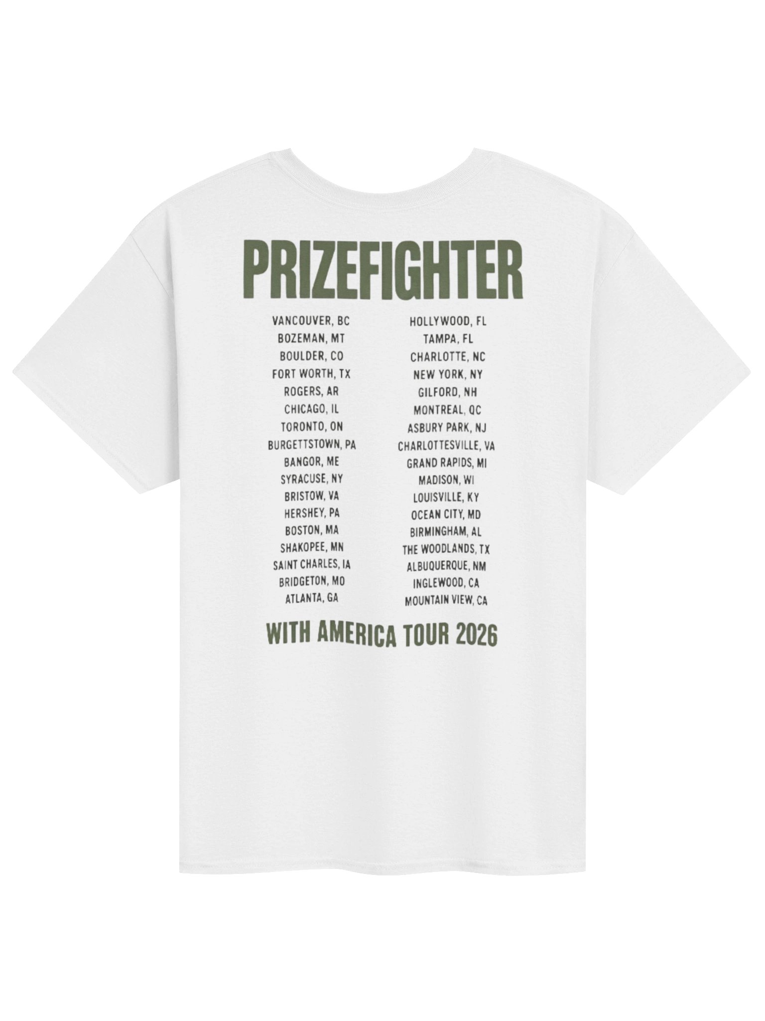 Prizefighter Mumford & Sons Tour 2026 North America Tshirt product image (2)