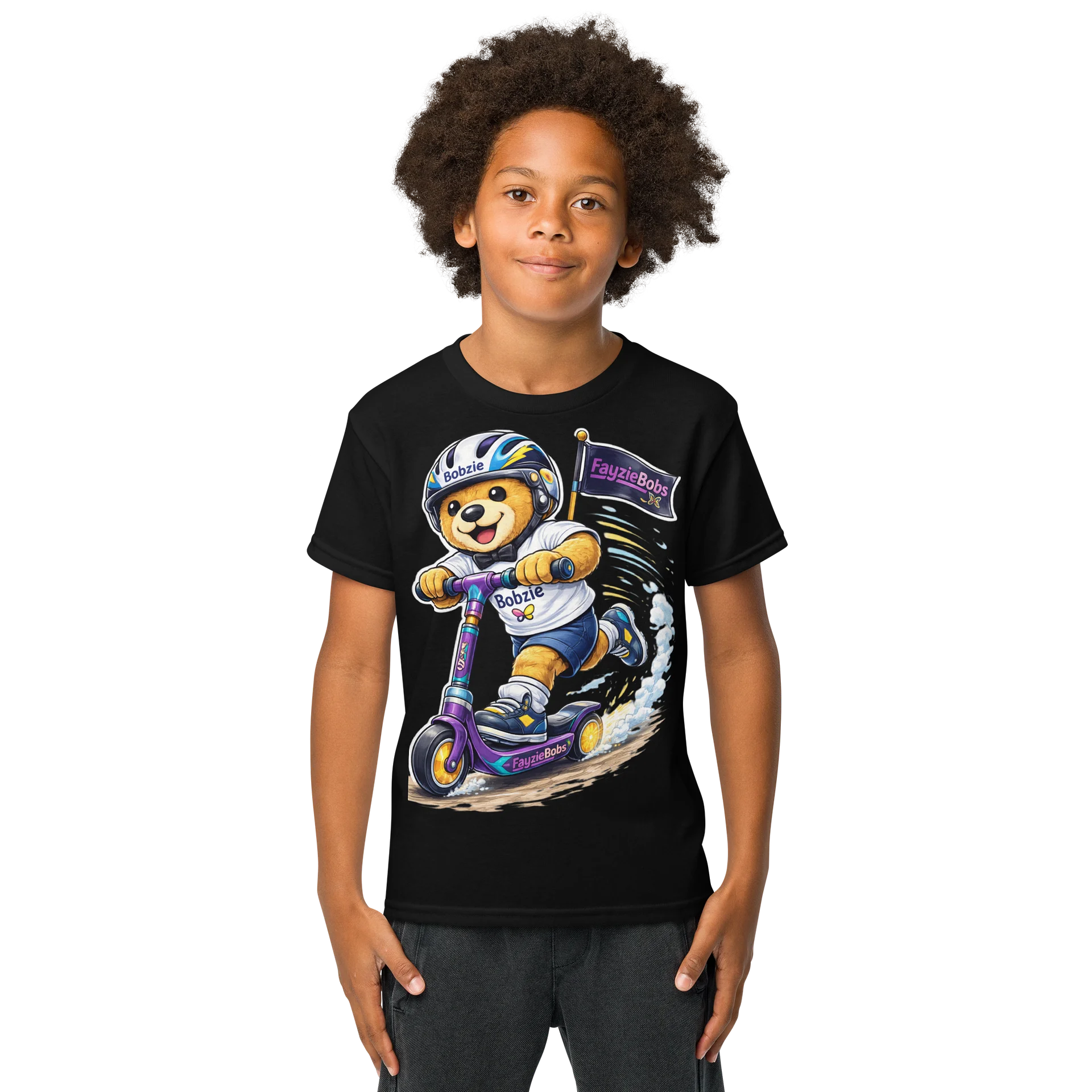 Ride With Bobzie Youth Tee | Scooter Adventure Edition by FayzieBobs product image (1)
