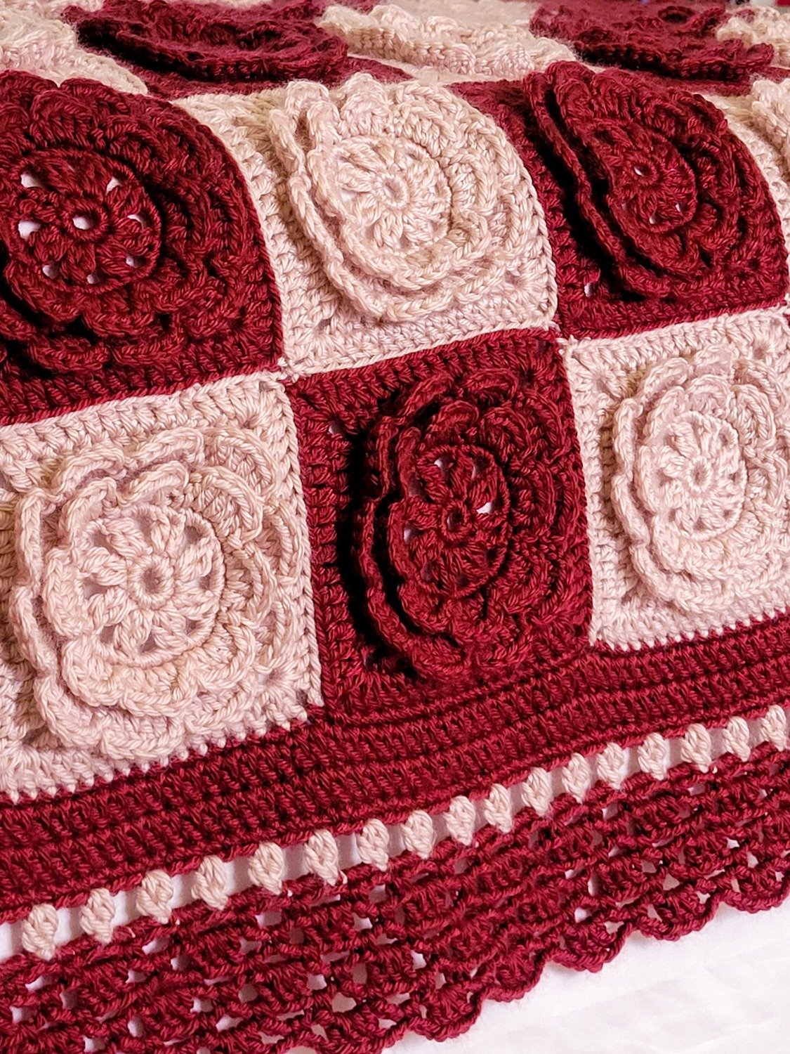 Checkered Rose Blanket Crochet Pattern product image (10)