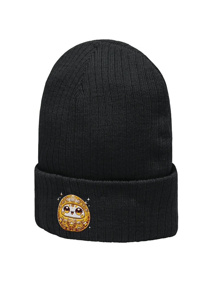 Golden Fortune Daruma Beanie – Wear the Wealth, Embrace the Luck product image (12)