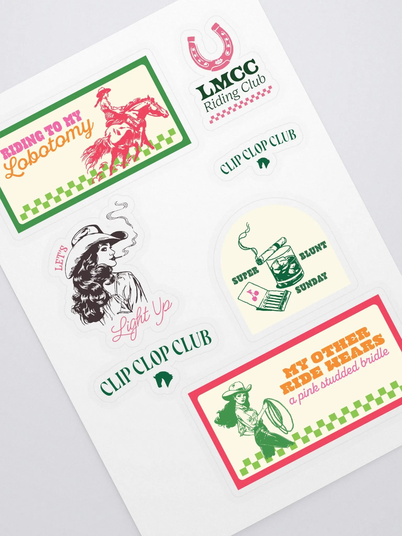 horse girl essentials sticker sheet product image (1)