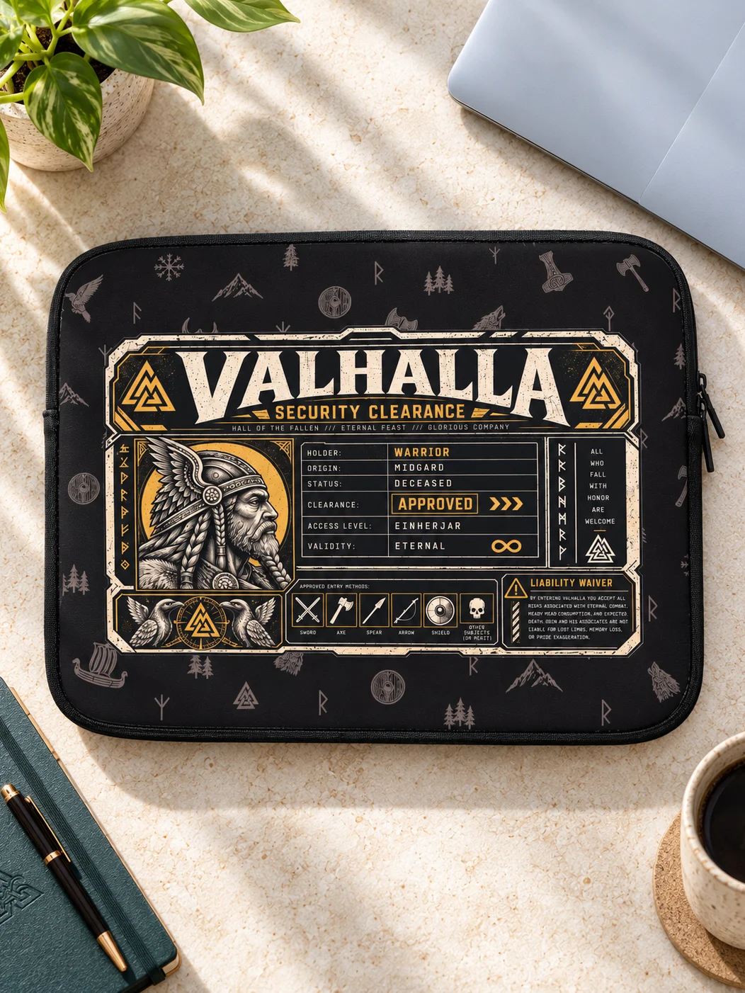 The Einherjar Security Clearance Laptop Sleeve product image (2)