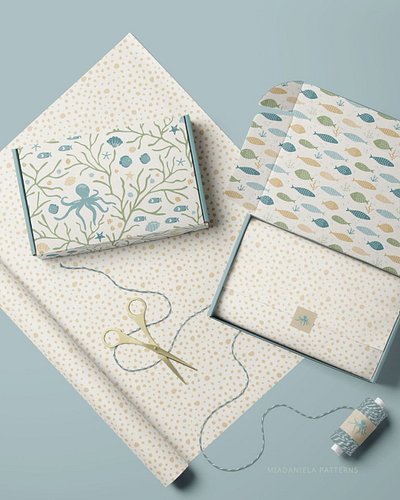 A softer, packaging-focused take on this mini collection. I loved exploring how these patterns translate into tissue paper, l...