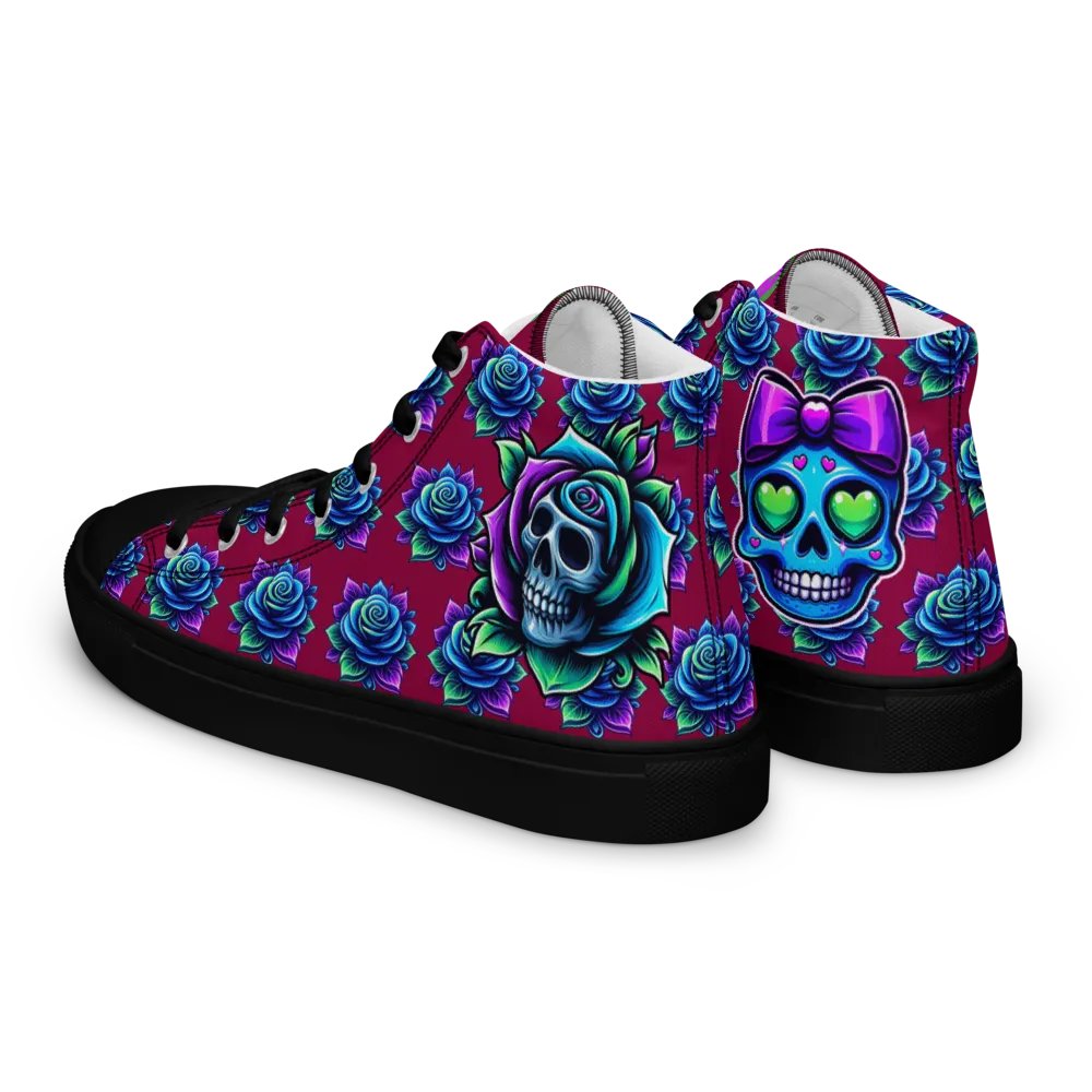 Rose Skull Women's High-Top Shoes product image (6)