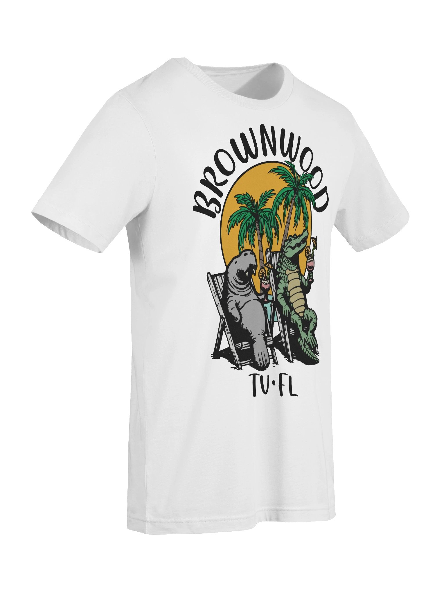 Brownwood TV Florida USA Fun Manatee Alligator Design T-shirt product image (54)