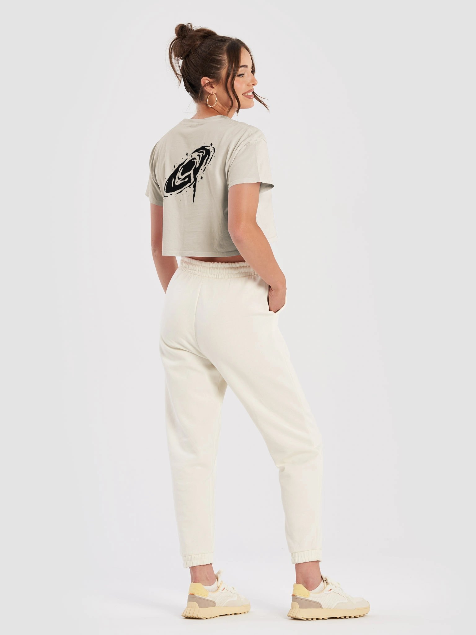 Crop Shirt Women // Cosmic Vibe (Black Logo) product image (4)