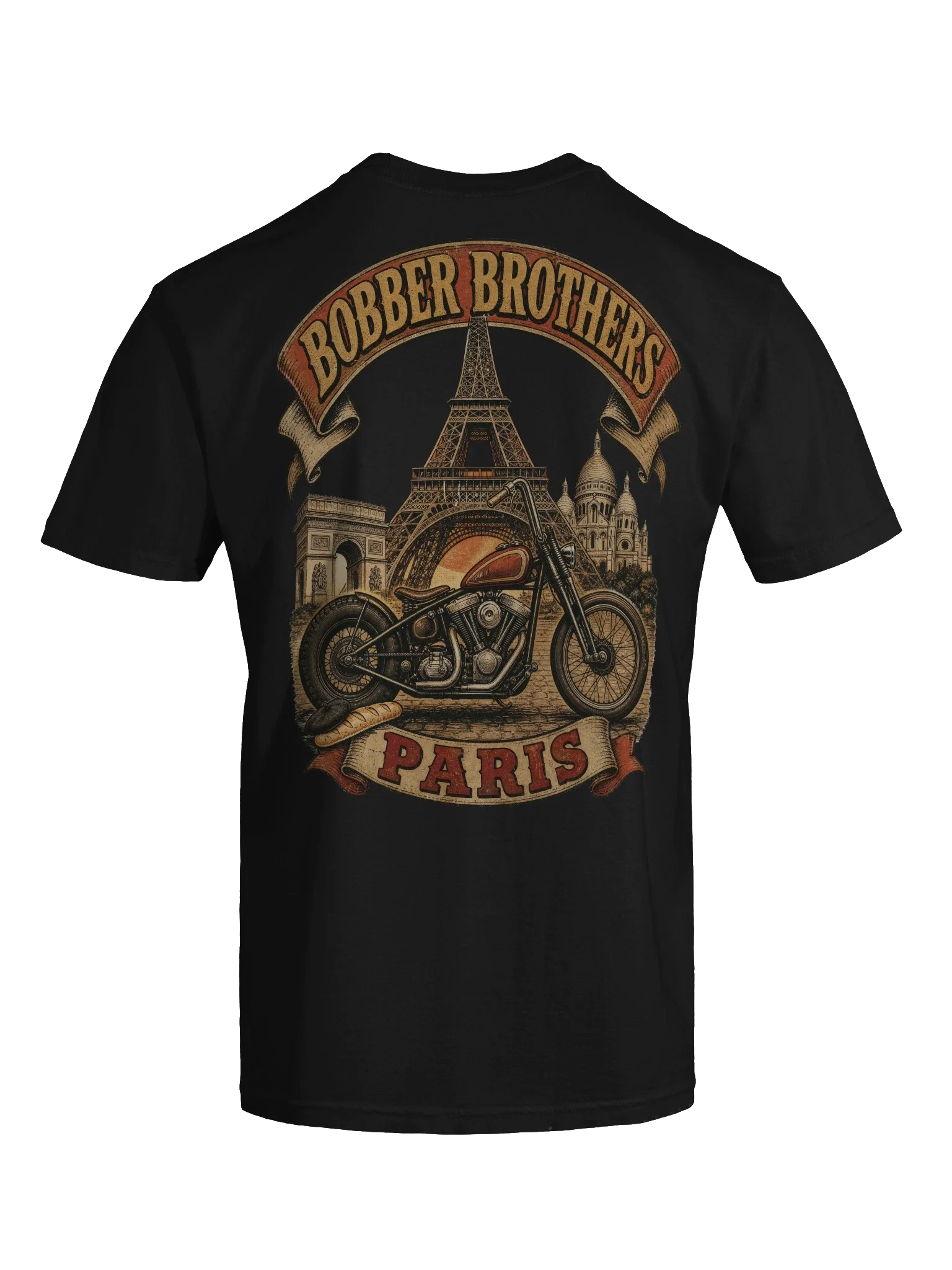 Paris motorcycle t-shirt design by Bobber Brothers