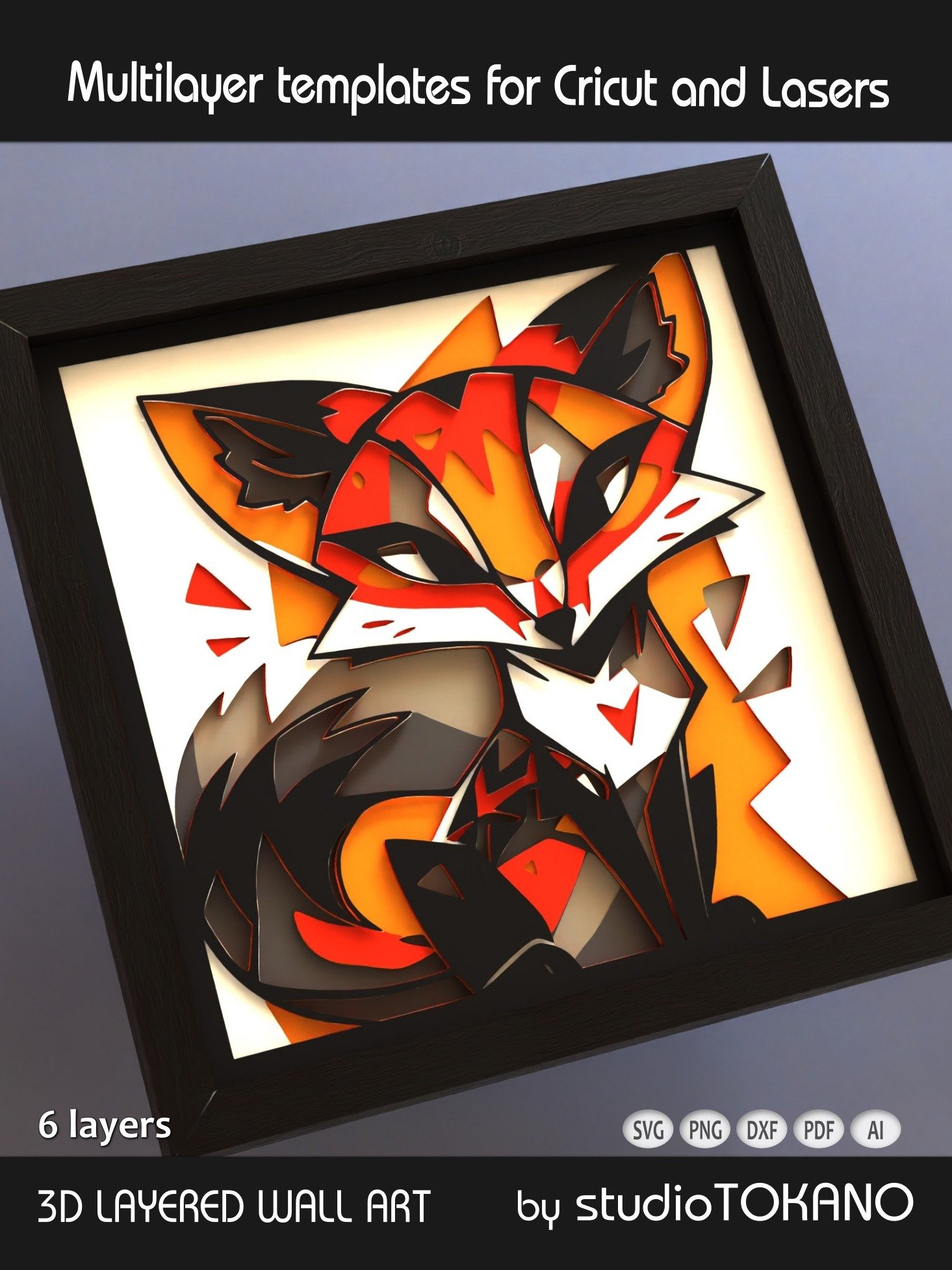 Fox Shadow box SVG product image (4)