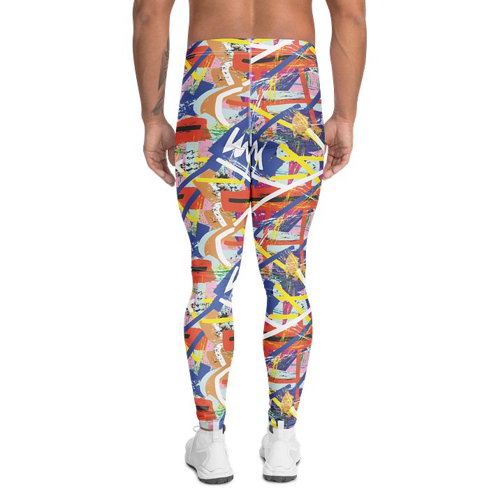Stylish Men's Leggings with Colorful Abstract Shapes Art product image (2)