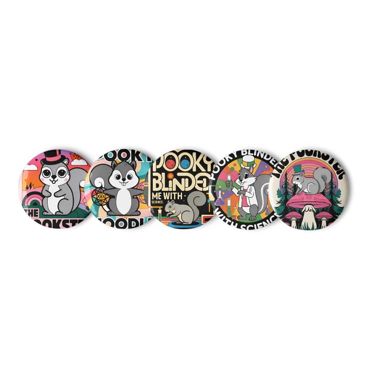 Original Pooky Artwork Buttons: Set of Five product image (1)