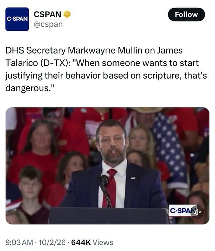 What? No seriously, what?

That’s literally Republicans whole thing…using the Bible to justify their policy positions.

Now, ...