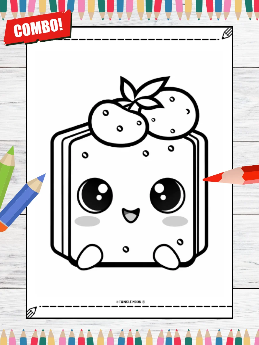 200 Cute Kawaii Coloring Pages#Combo (PDF Coloring Pages
