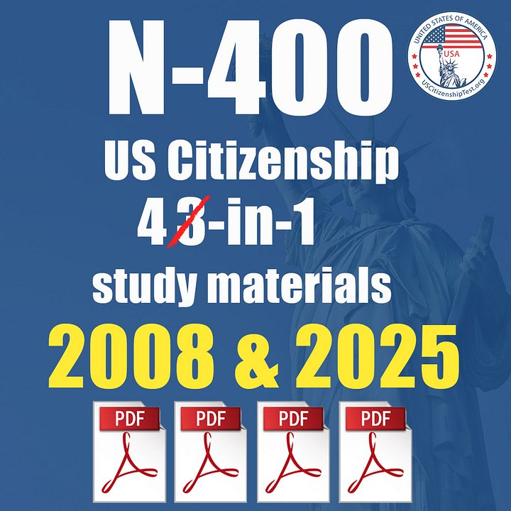 US Citizenship 3-in-1 Study PDFs product image (1)