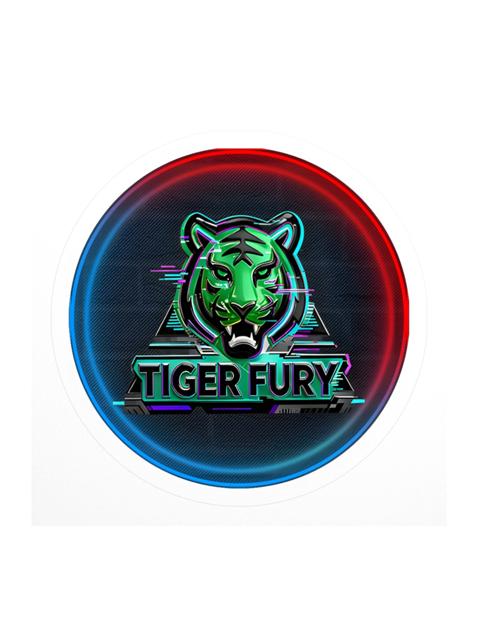 Tiger Fury Neon Logo Kiss Cut Sticker product image (1)