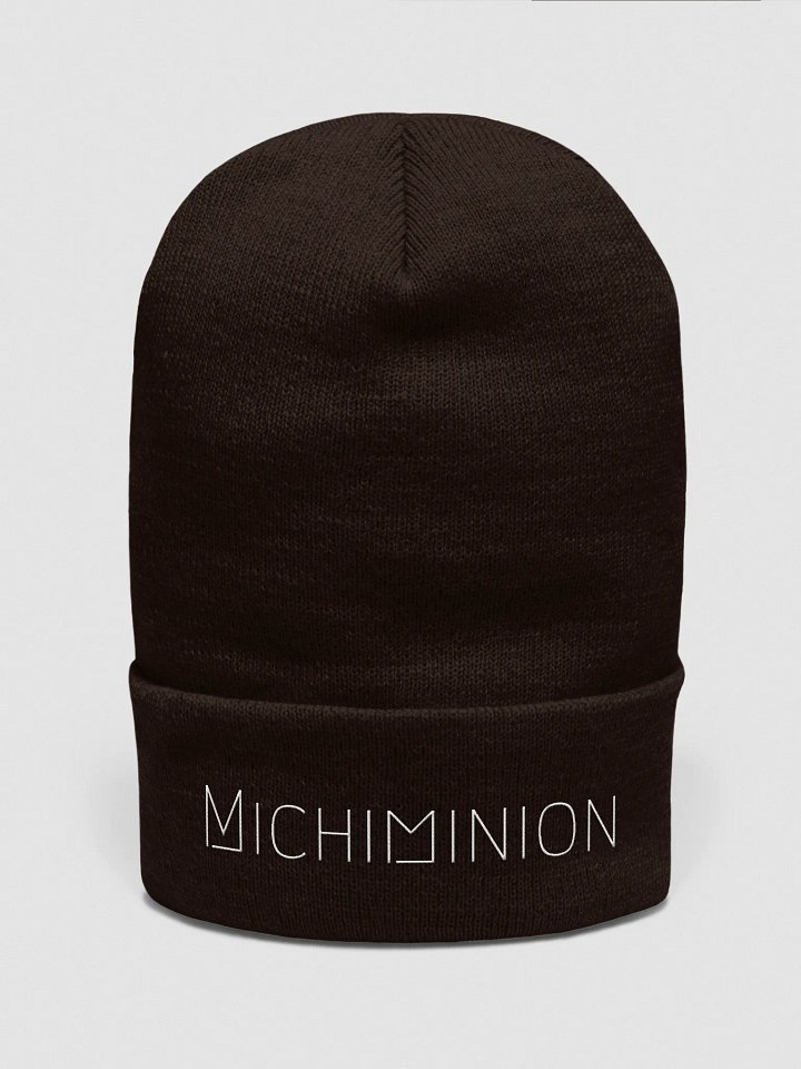 Michiminion White Lettered Cuffed Beanie product image (5)