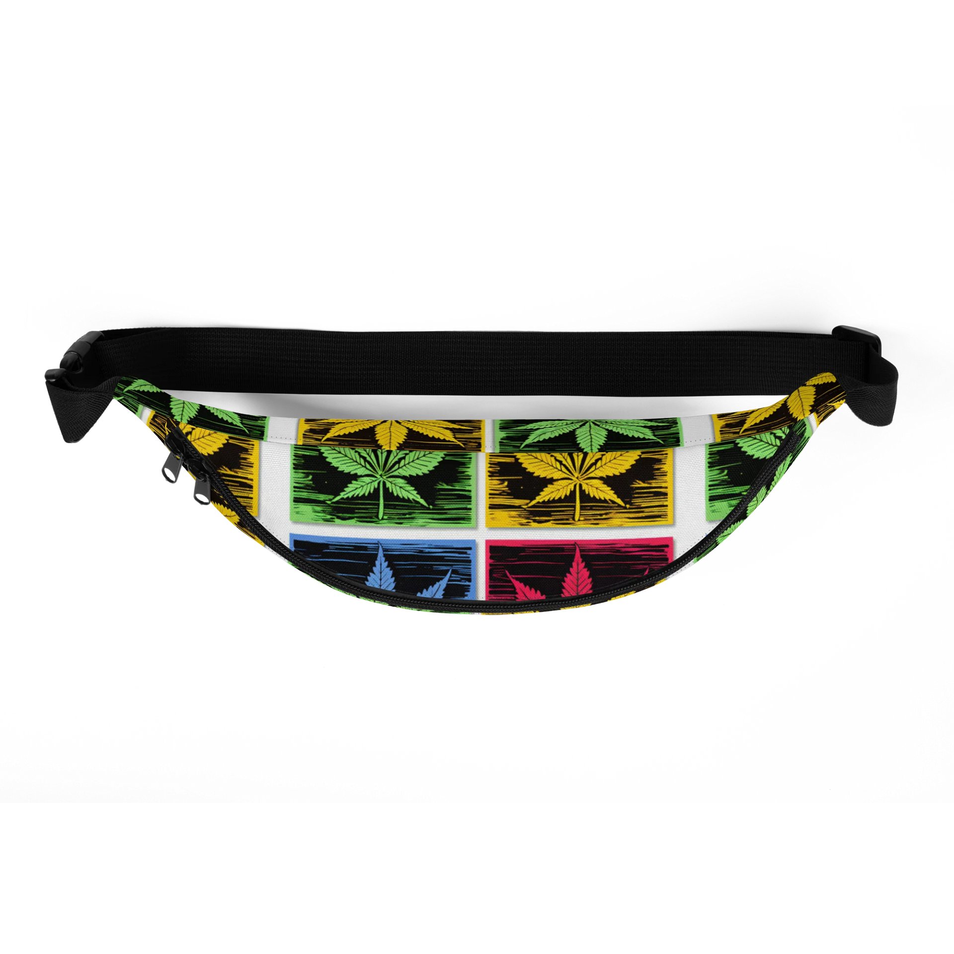 Colorful Leaf Grid All-Over Print Fanny Pack product image (6)