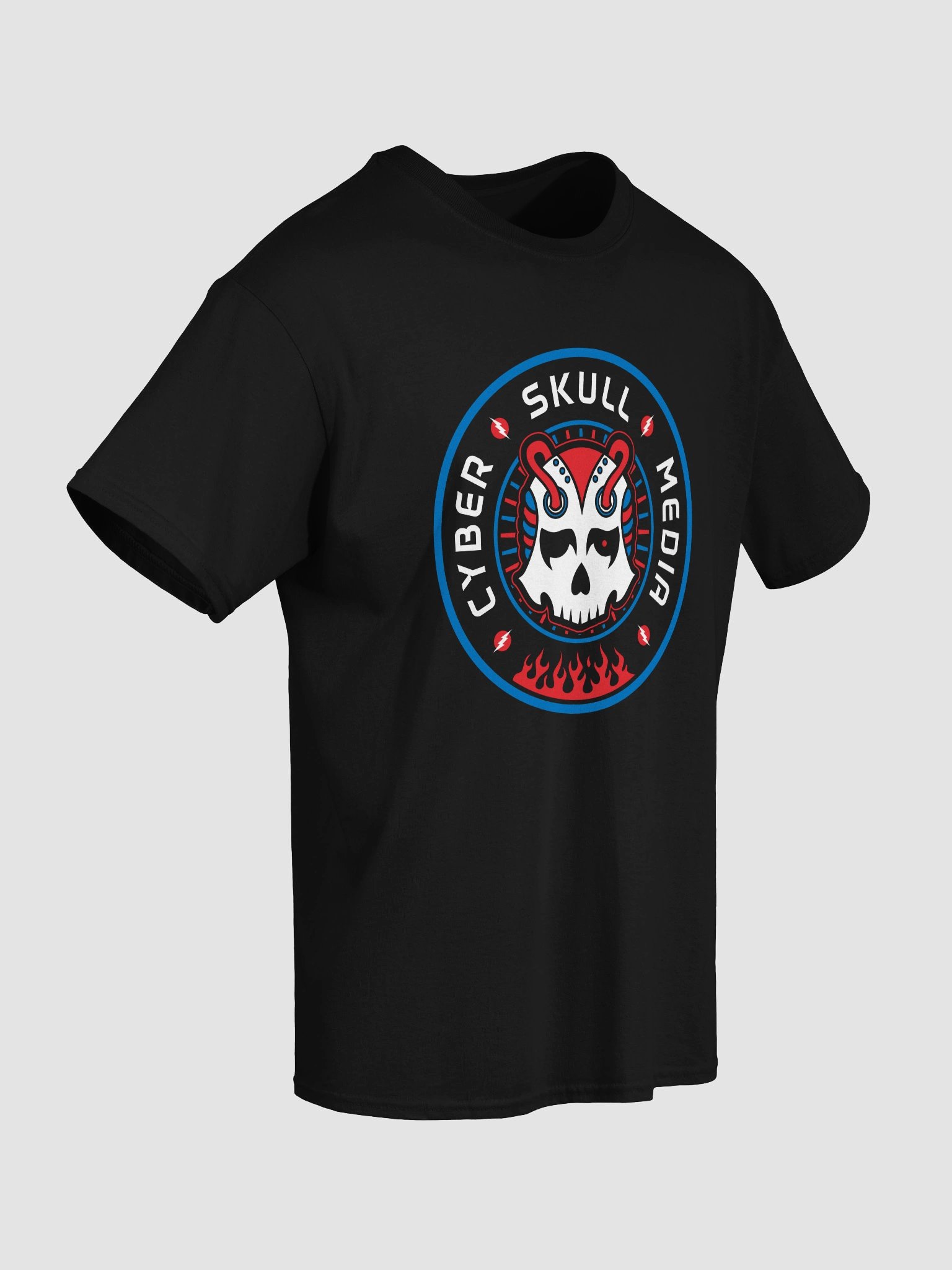 Red, White, & Blue Cyber Skull Media Logo Tee (Basic) product image (5)
