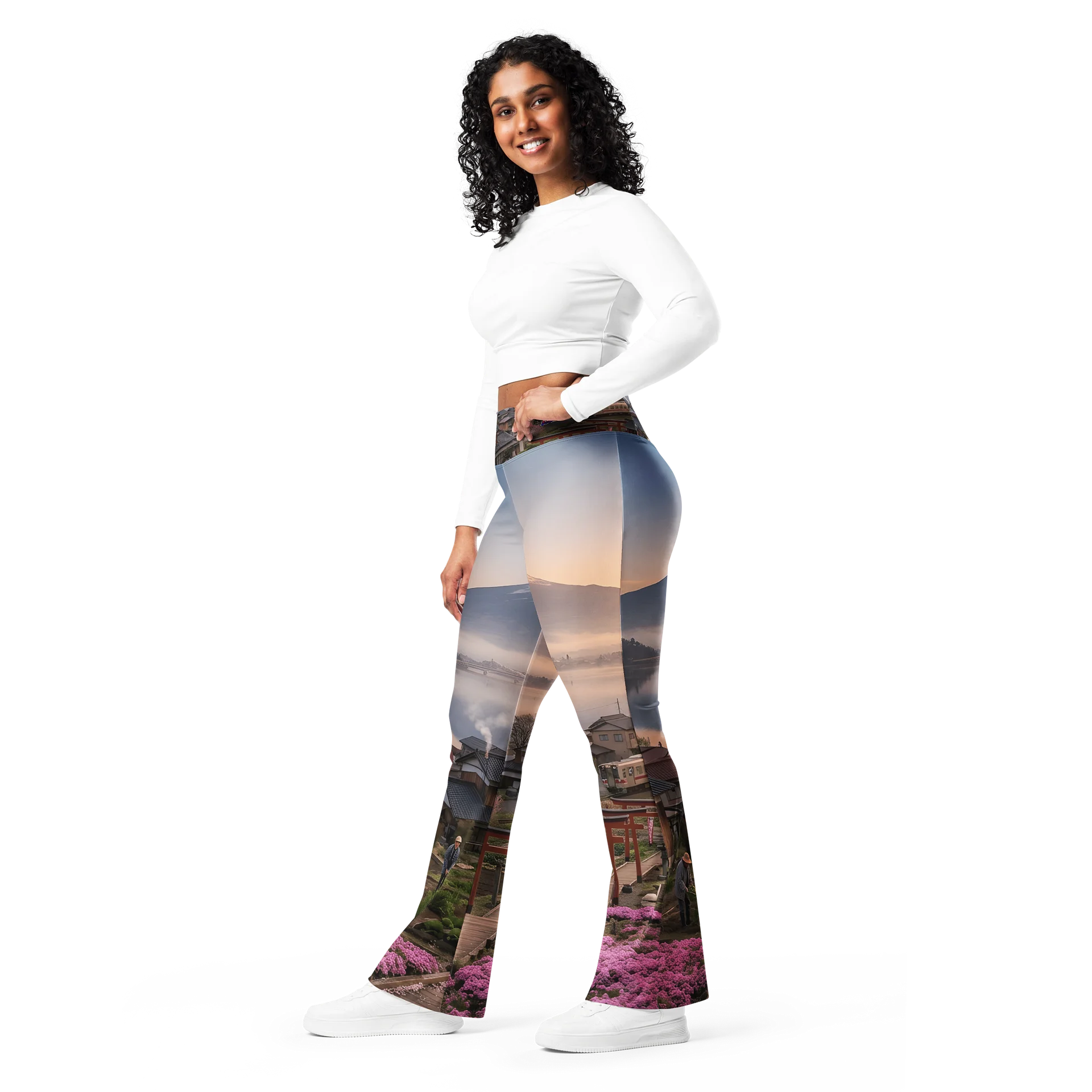 Mount Fuji High Waisted Flare Leggings | UPF 50+ Activewear product image (11)