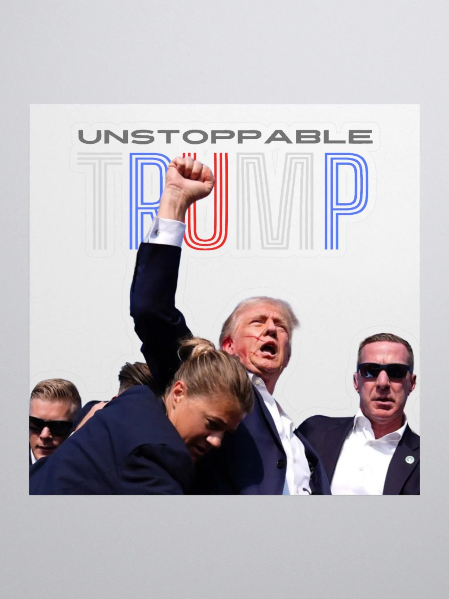 Unstoppable Trump: Fist Pumping Freedom Stickers product image (1)
