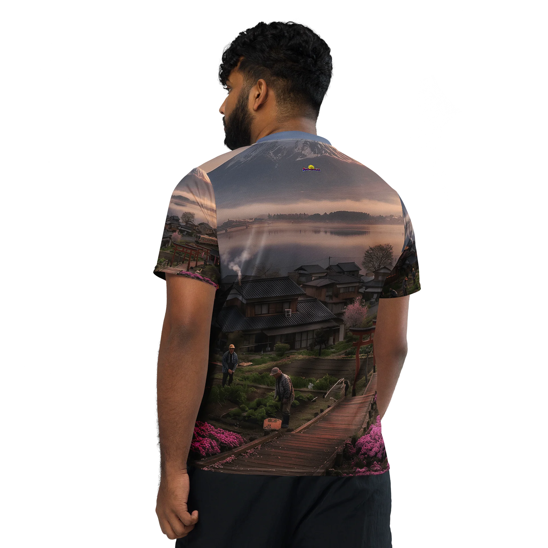 Mount Fuji Village Pink Moss Recycled Unisex Sports Jersey product image (7)