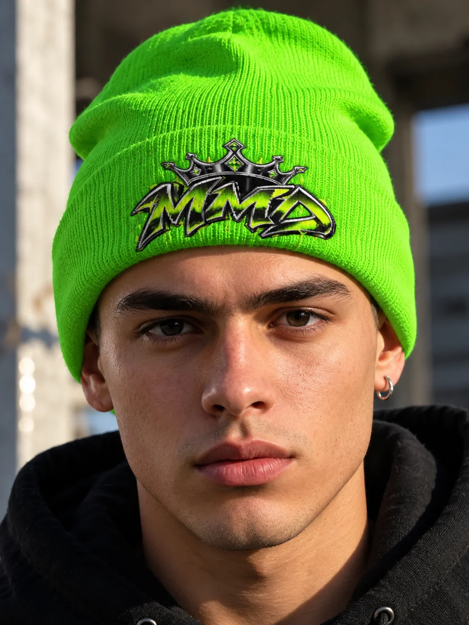 MMD Crown Logo Neon Green Beanie product image (1)