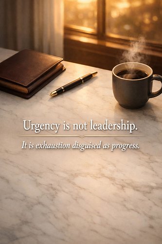 Urgency is often just exhaustion wearing a mask. We confuse 