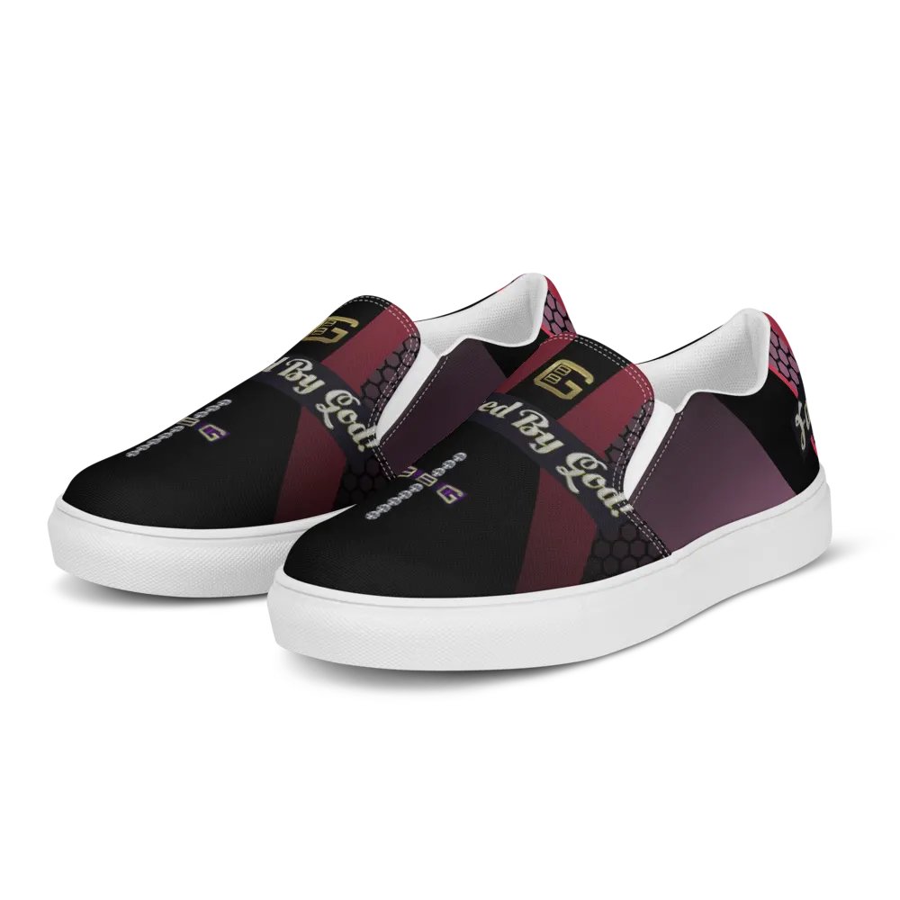 BBG Diamond Cross Black and Purple Men's Slip Ons V2 product image (3)