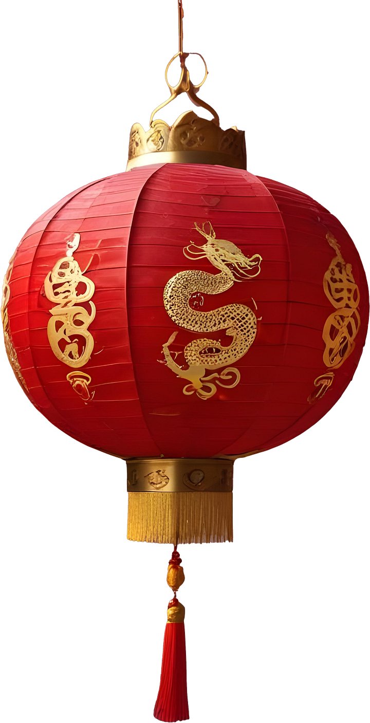 Chinese Dragon Lantern – Vibrant Red and Gold Festive Design PNG product image (1)