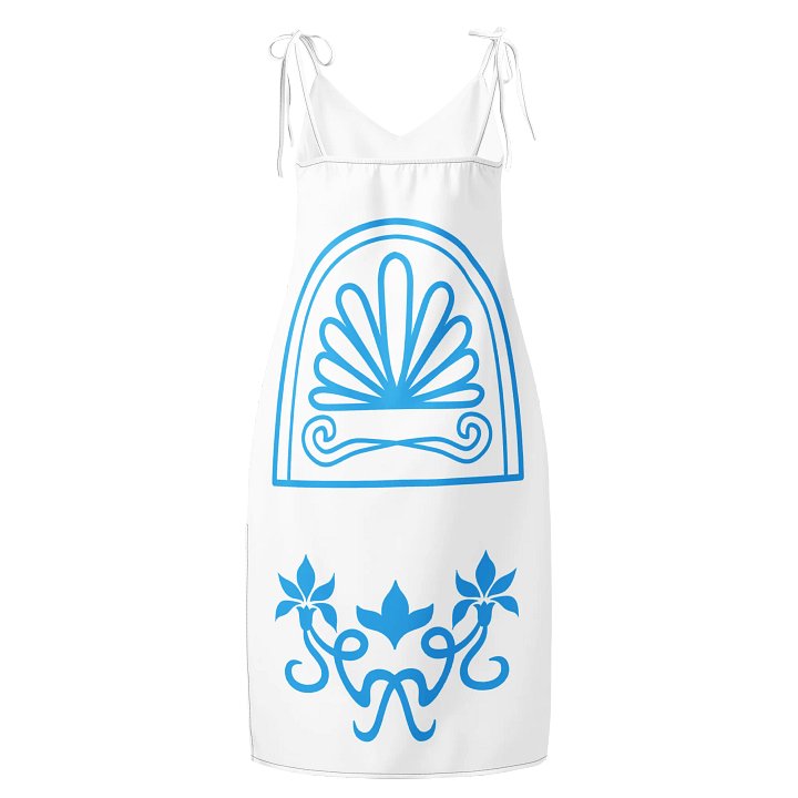 Blue white pattern dress product image (1)