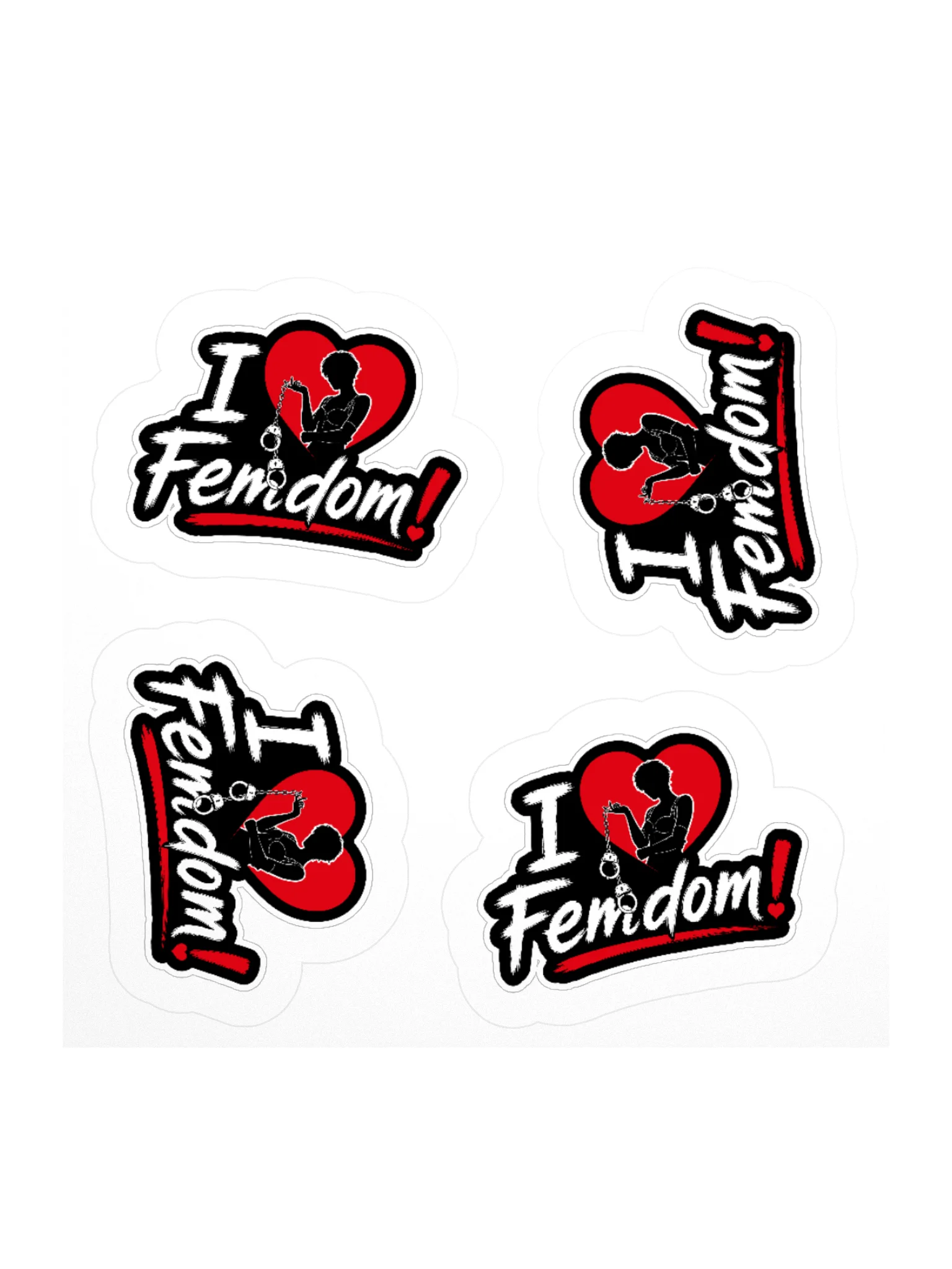 „I Love Femdom!“ Sticker-Set – Gothic & Alternative Style (4er Set) product image (2)