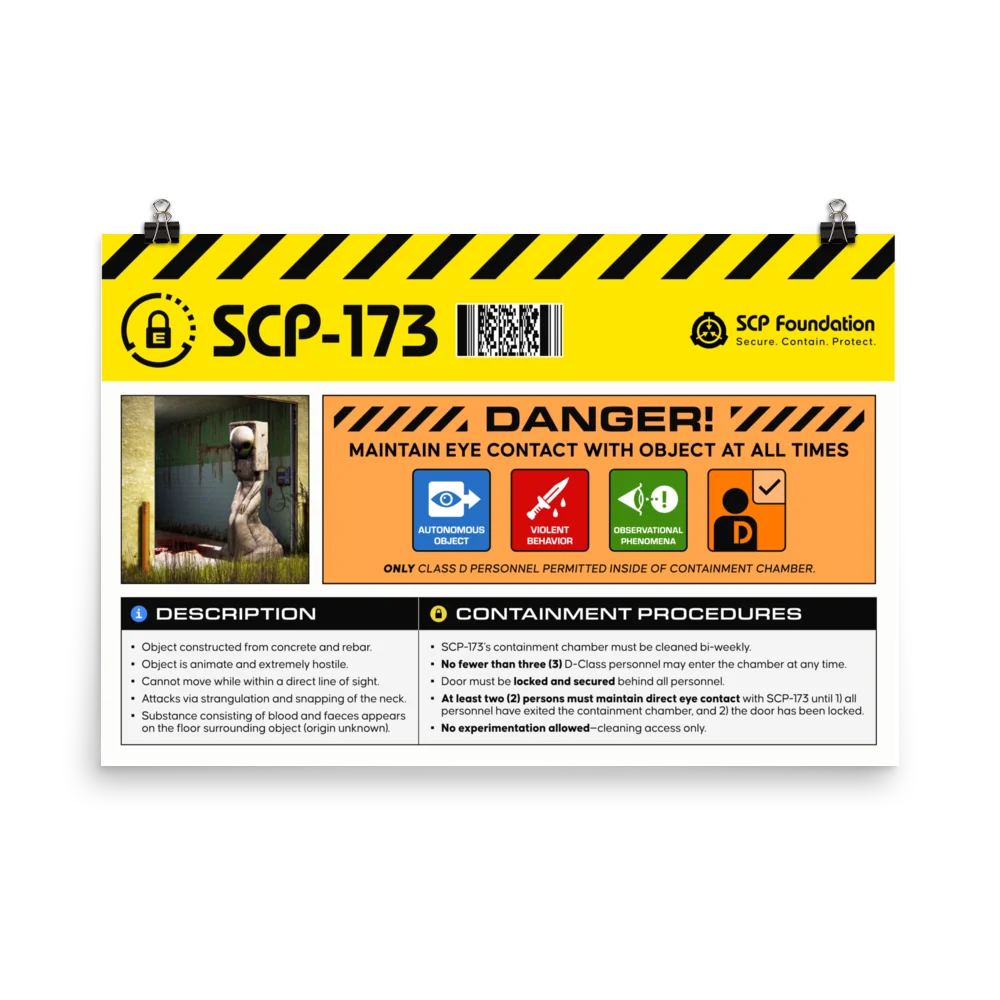 SCP-173 Wall Label Poster product image (2)