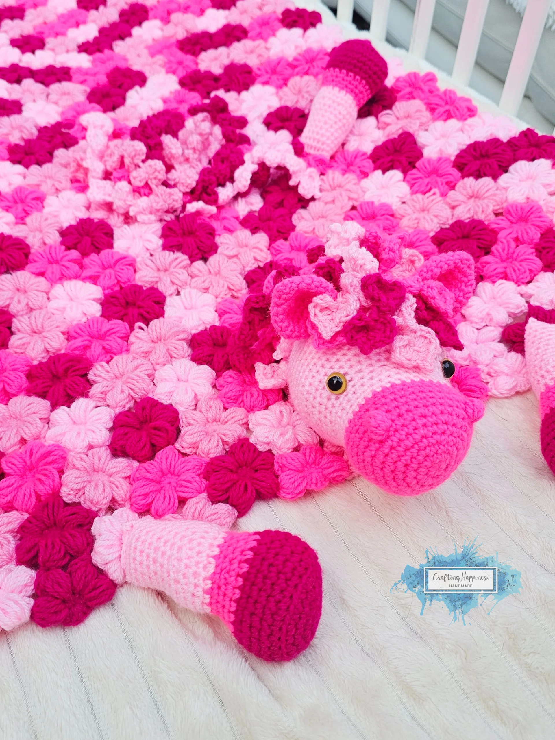 Pink Pony Baby Blanket Crochet Pattern | Folding Farm Horse Toy (PDF) product image (3)