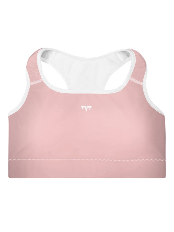 Women's Activewear - Padded Sports Bra Baby Pink/White - Printed White Logo product image (1)