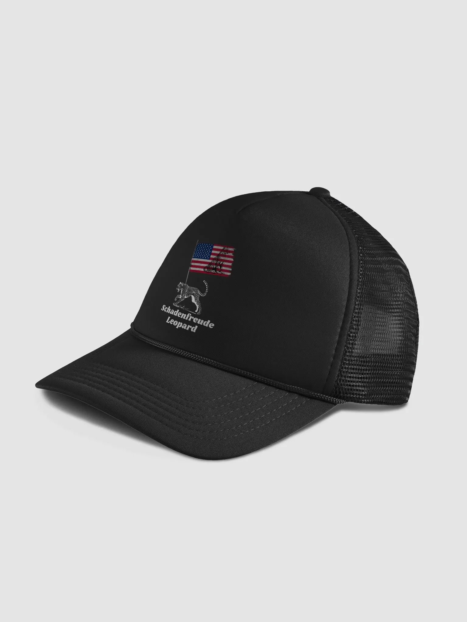 Schadenfreude Leopard Trucker Hat product image (4)