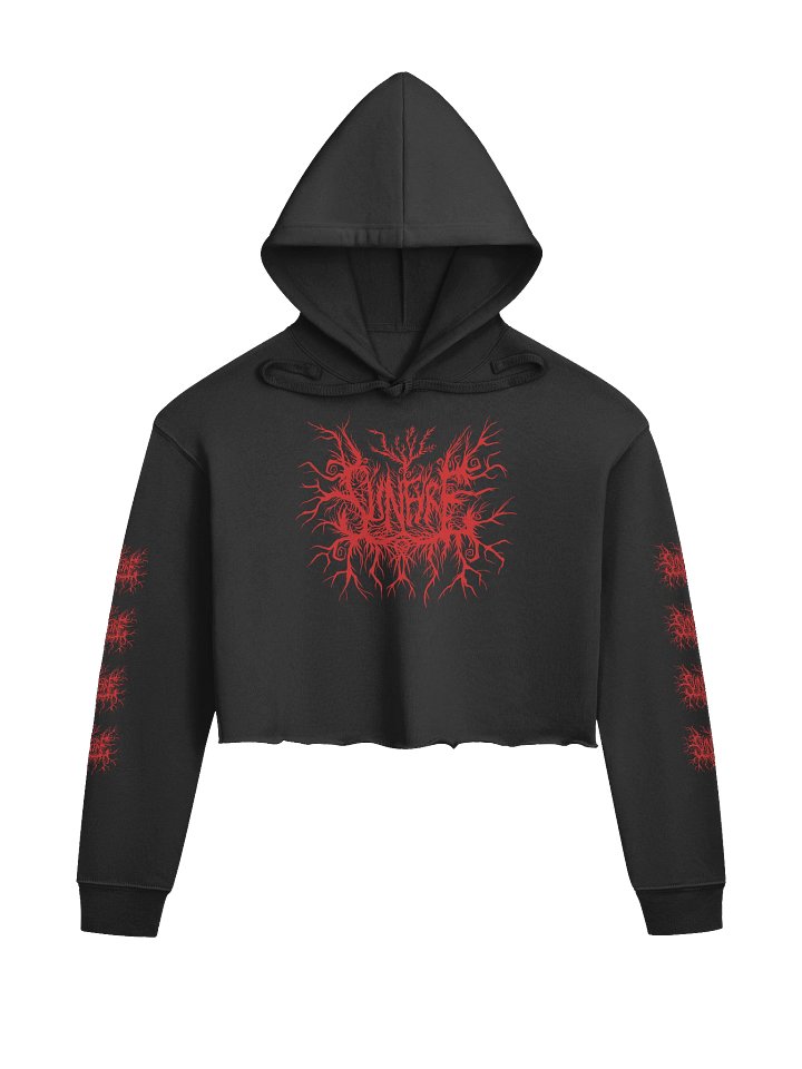 Sunfyre Red Metal Logo Crop Hoodie product image (1)