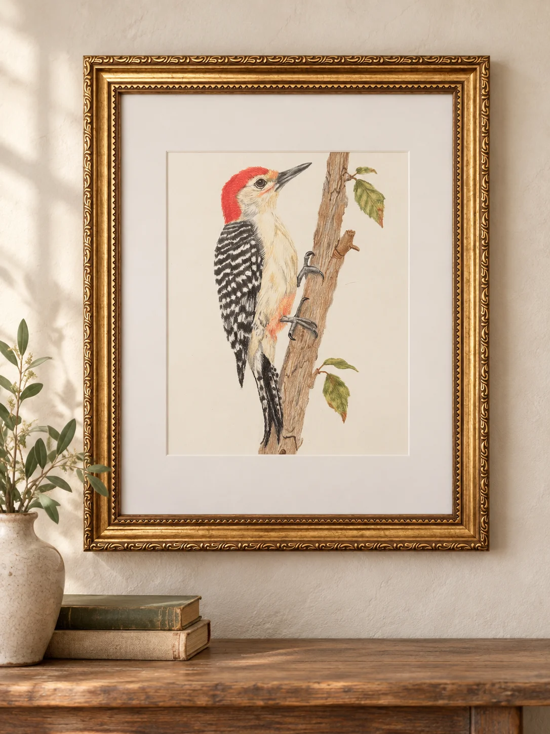 Red-Bellied Woodpecker — Original Colored Pencil Drawing product image (1)