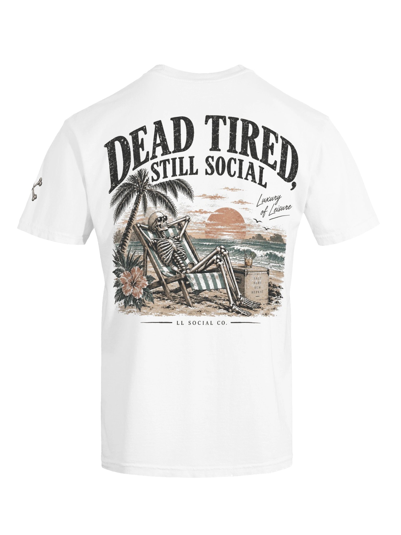 Dead Tired, Still Social Comfort Colors Tee — Coastal Skellie Edit product image (7)