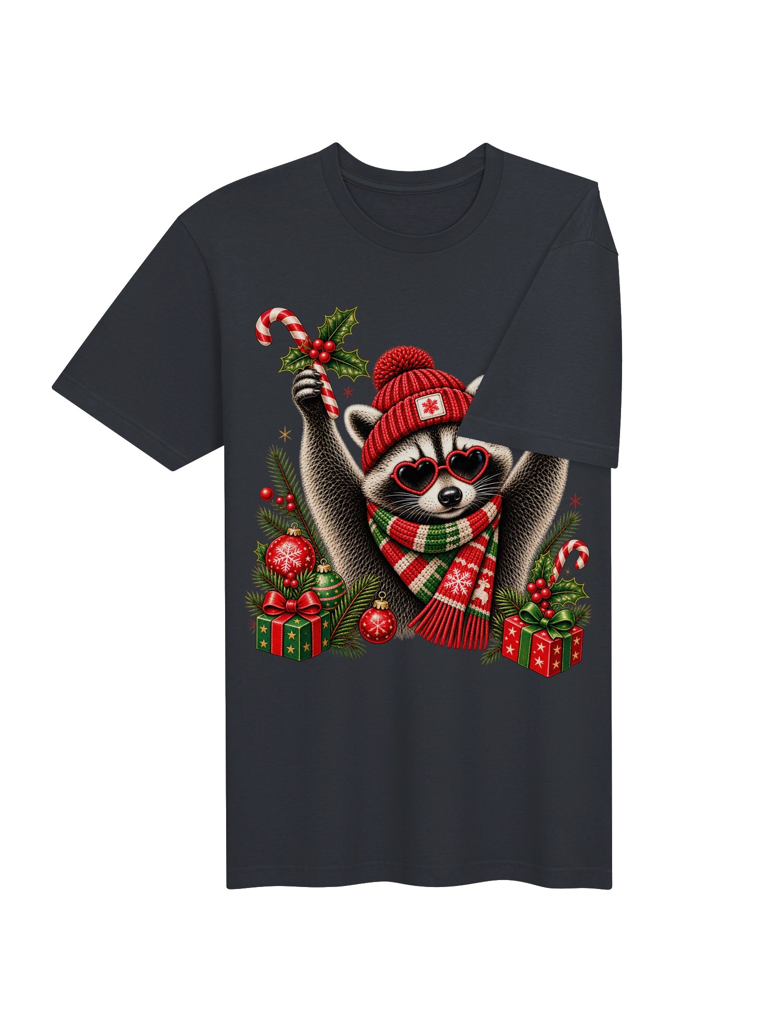 Funny Christmas Raccoon T-Shirt product image (5)