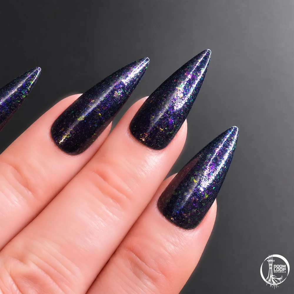 BLUE HOUR BREAK - Midnight Blue Jelly Flakie Nail Polish product image (6)
