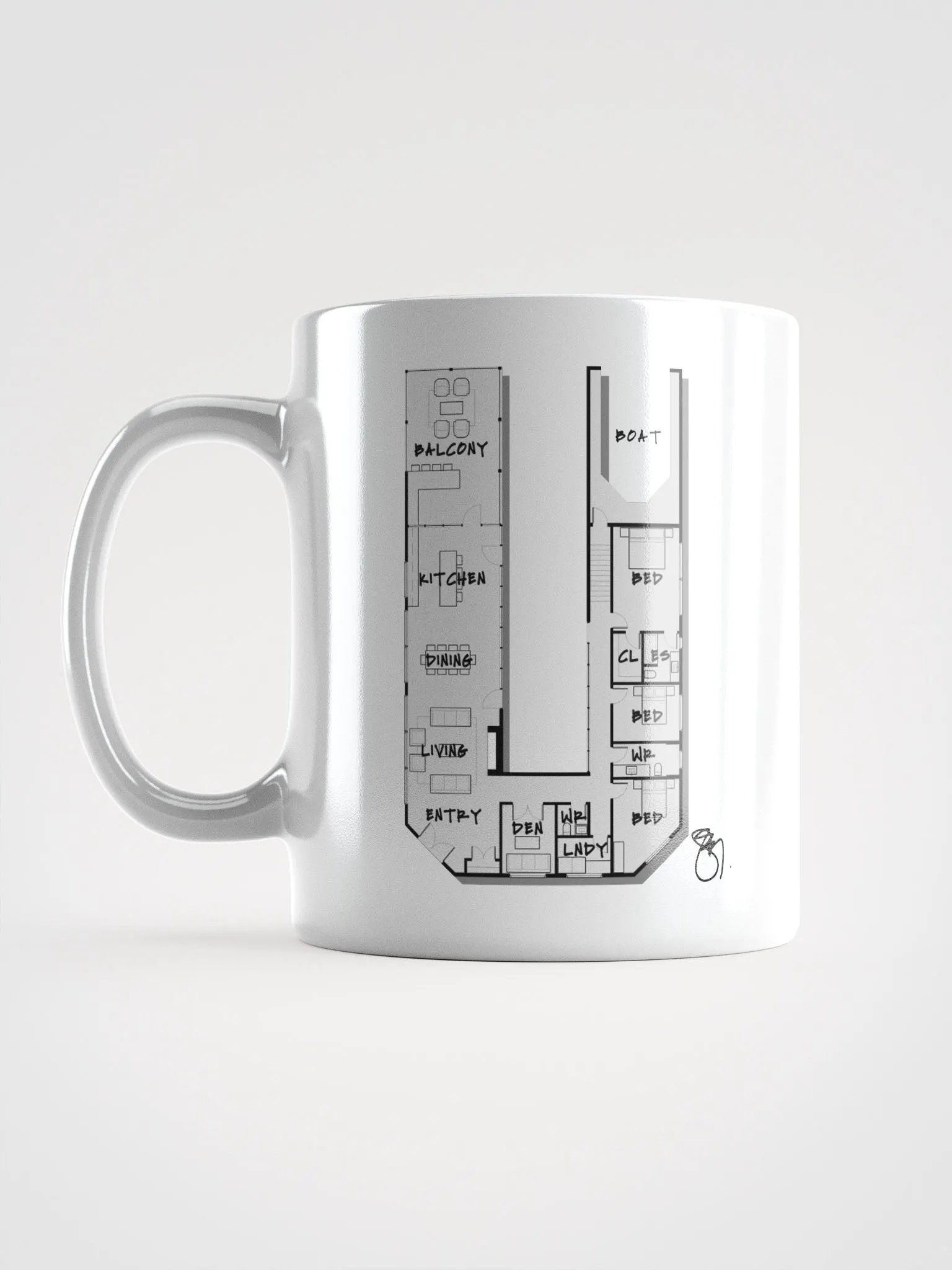 Alphabet Floor Plan Mug - U product image (1)