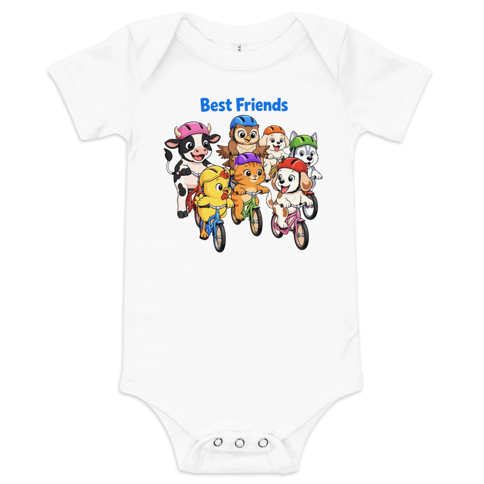 Best Friend Biking Animals Baby Onesie product image (1)