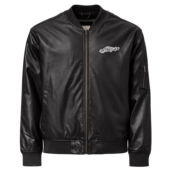 e-motion - Logo Embroidered Faux Leather Jacket product image (1)