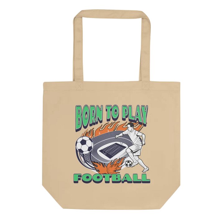 Born To Play Football Soccer Flaming Spirit Tote Bag product image (1)