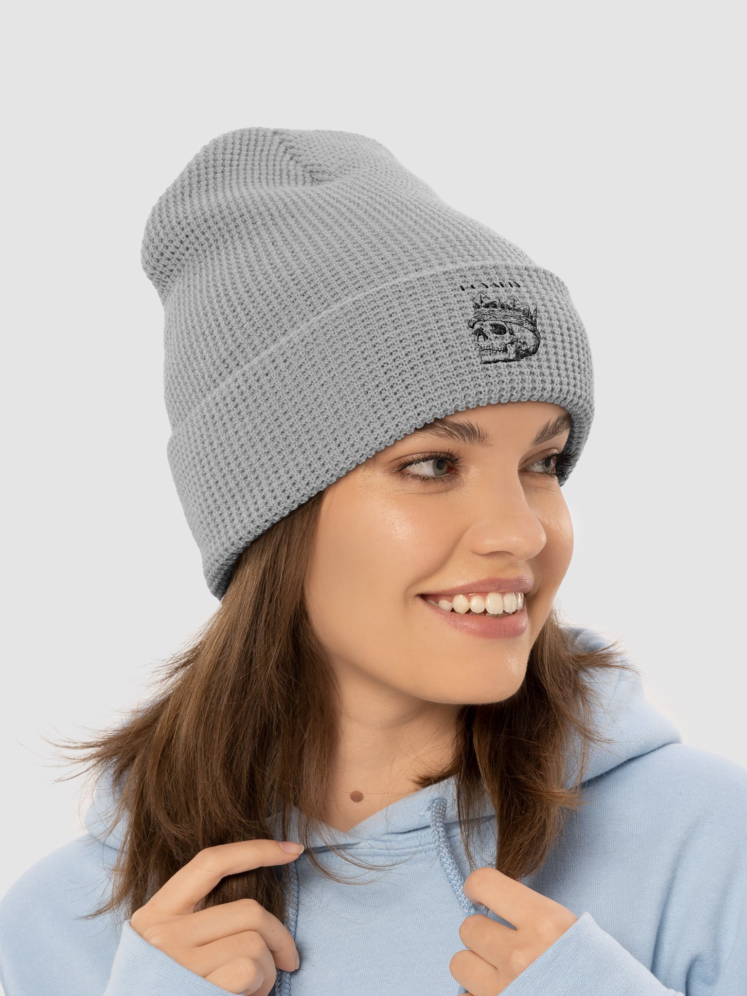 Royalty Series Black Print Beanie product image (13)