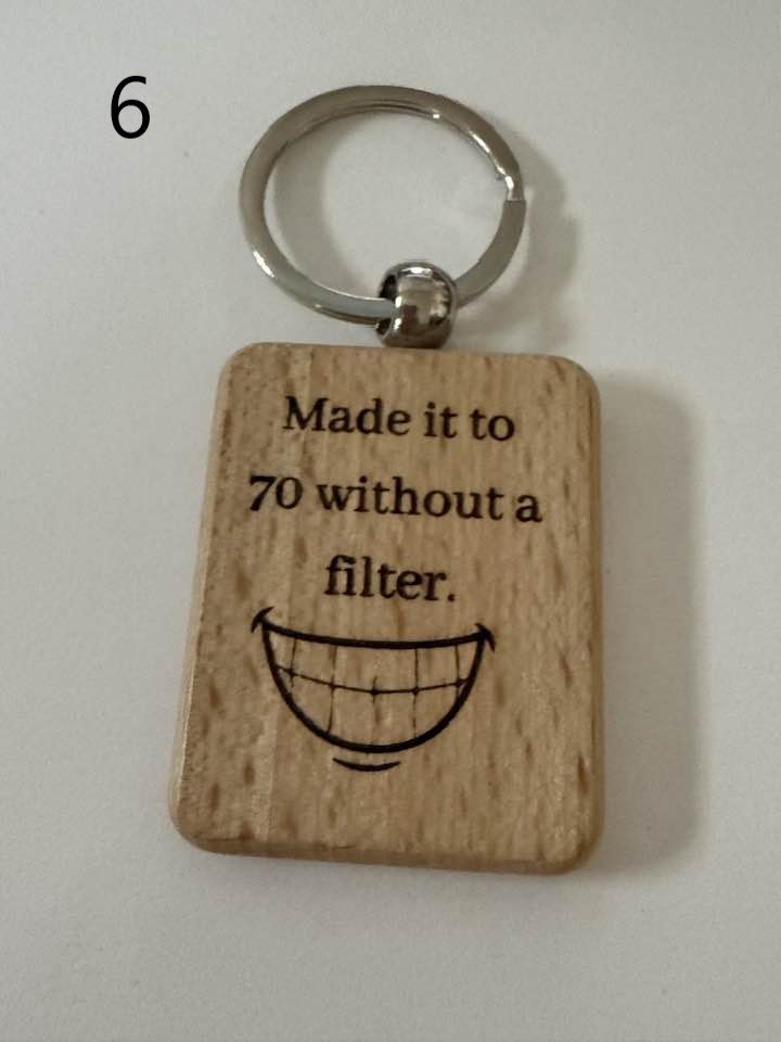 Milestone Birthday Wooden Engraved Keychains | Age 21–70 | Handmade Gift for Him or Her (5) product image (6)