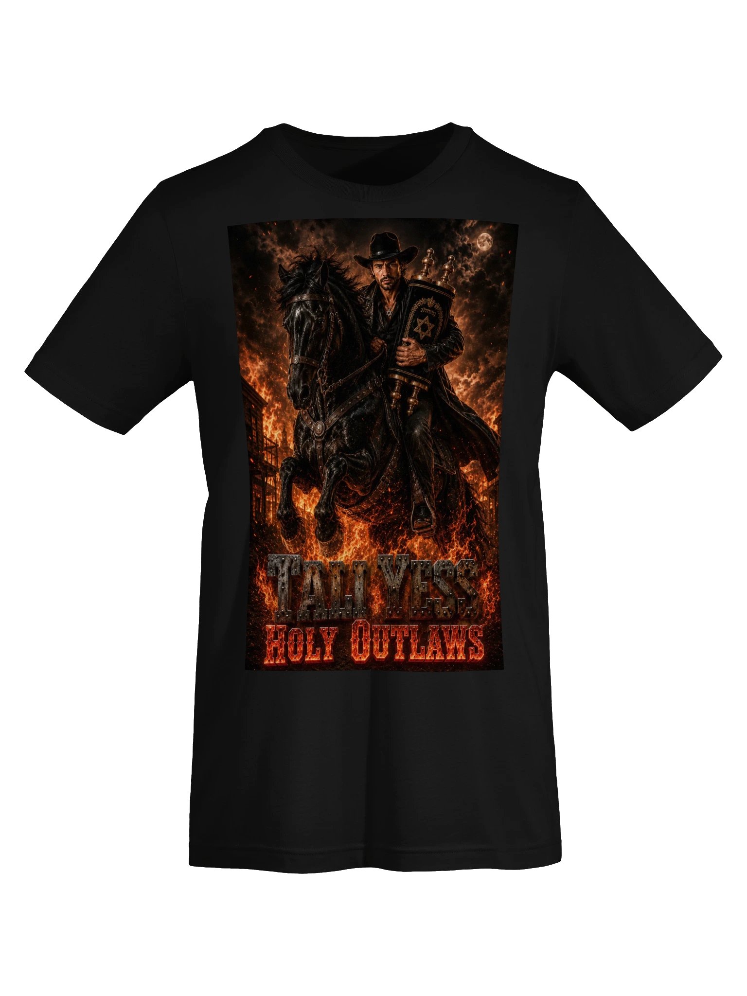 Tali Yess Holy Outlaws — Pose 2 Black T-Shirt product image (5)