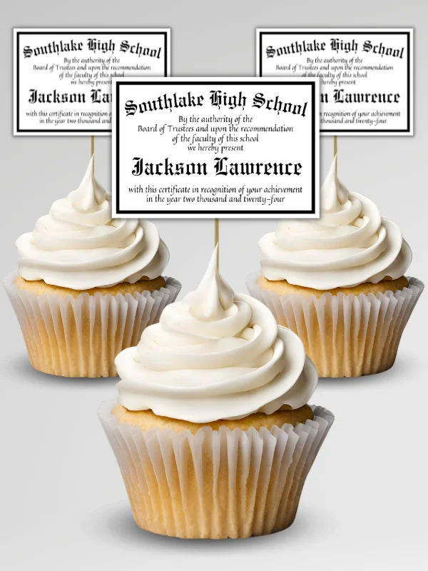 Editable Graduation Diploma Cupcake Toppers product image (7)