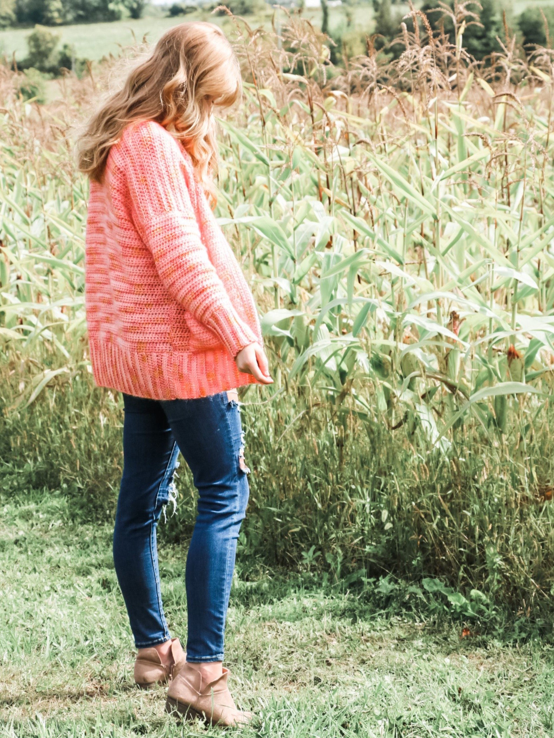 Fuzzy Peach Cardigan Crochet Pattern product image (10)